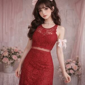 Sequin Hearts Lace Illusion Cutout Dress 15 Coquette Romantic Party Goth Sexy